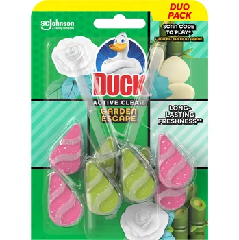 WC čistič Duck Active Clean duo Garden Escape WC závěsný čistič s vůní 2 x 38,6 g