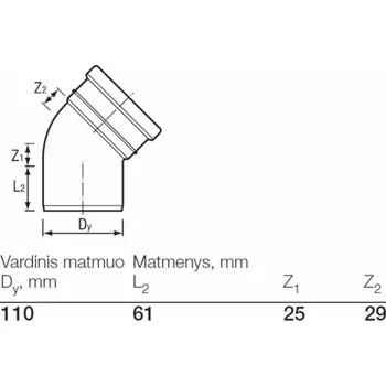 Kanalizační potrubí Venkovní drenážní koleno Wavin, O 110 mm, 45°
