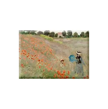 Dekorativní magnet Plumeria Plu - Magnetka Claude Monet Vlčí máky poblíž Argenteuil - 8 x 5,5 cm