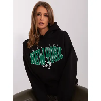 Dámská mikina Černá zateplená mikina s kapucí - Elegantní Černá, jedna velikost i523_2016103461240