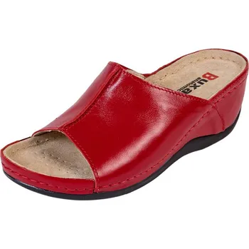 Dámská obuv Buxa Dámská kožená obuv na klínku BZ320 - Červená Velikost: 41