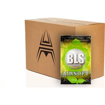 Airsoftová kulička 20x kuličky BLS BIO 0,25g, 4000 BBs - Bílé (krabice)