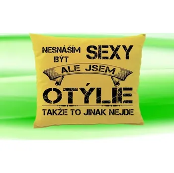 Dekorativní polštářek Polštář se jménem OTÝLIE Béžový (polštářek nesnáším být sexy ale jsem ???)