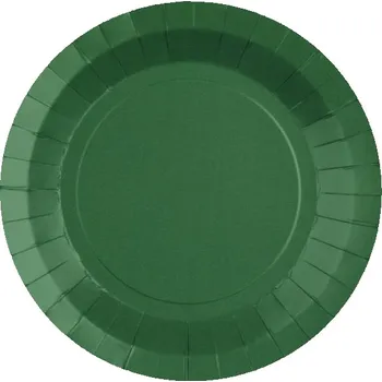 Party nádobí Santex Talíře papírové tmavě zelené 22,5 cm 10 ks