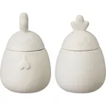 Wikholmform Dekorační slepička nebo kohoutek - cena za kus! V.13 cm šedo-bílé