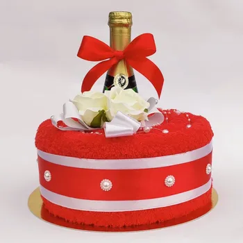 umělá květina Ateliér Confetti Dortík z červené osušky - Sára