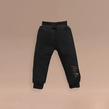 Dětské tepláčky s výšivkou jména Barva: Černá, Velikost: 1-2 roky