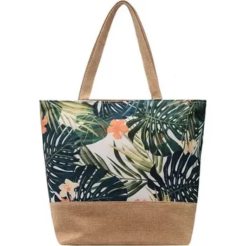 Kabelka Velká dámská skládací taška s květinovým potiskem - 1