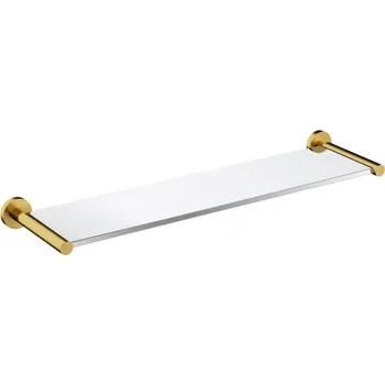 Drátěná police Omnires MODERN PROJECT skleněná police, kartáčovaná mosaz MP60930BSB