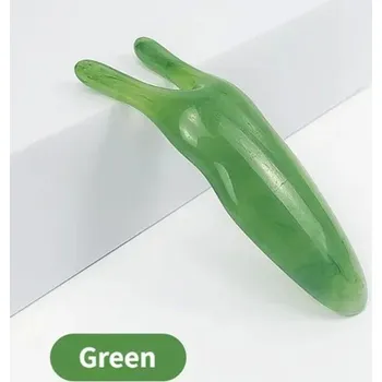 Masážní přístroj Guasha masážní deska pro lifting obličeje - Snail-Green