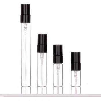 Skleněné kosmetické lahvičky s rozprašovačem - 100 Ks - Černá,3 ml