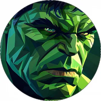 Jedlá dekorace na dort Jedlý papír Hulk zblízka 19,5 cm
