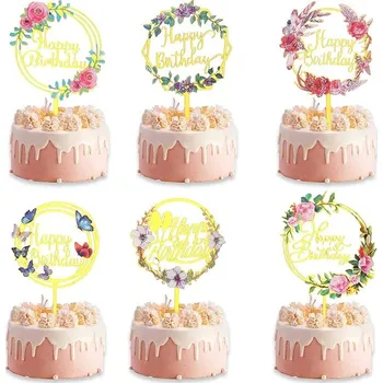 Jedlá dekorace na dort WLLHYF Dekorace na dorty 6 ks