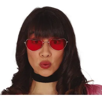 Brýle ve tvaru srdce, červené