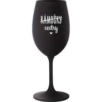 Sklenice KÁMOŠKY - SESTRY - černá sklenička na víno 350 ml