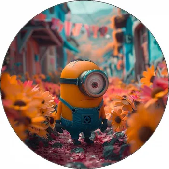 Přisada na vaření a pečení Jedlý papír Mimoň s květinami 19,5 cm