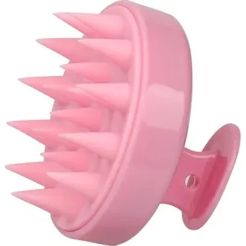 Masážní přístroj Silikonový masážní hřeben pro mytí vlasů a masáž hlavy - růžový