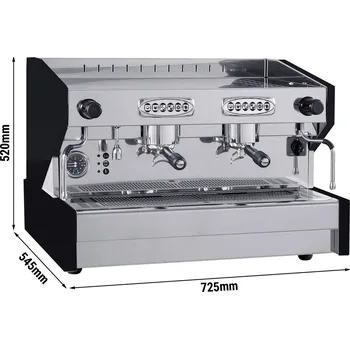 Kávovar G.Gastro Pákový kávovar "Eminence" - 2 skupiny - vč. systému preinfuze - černý