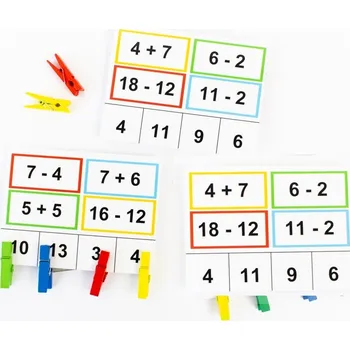 Přírodní věda Sčítání a odčítání s kolíčky 1