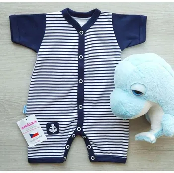 AMÁLKA Letní, pruhovaný, námořnický overal Velikost: 80-86