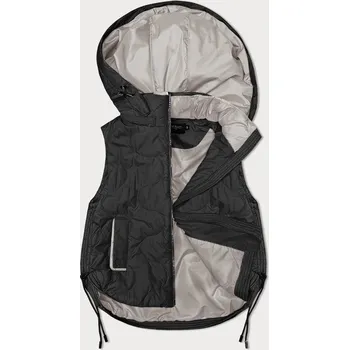 Dámská vesta Krátká černá dámská vesta s odepínací kapucí BH Forever (BH-2414) odstíny černé XL (42)