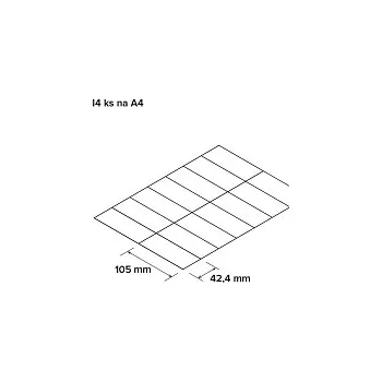 Samolepící etiketa Etikety matné 14ks na A4, 100 ks