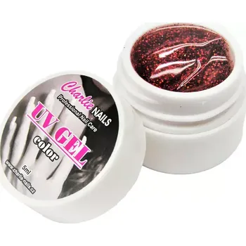 Charlie UV/LED gel 5ml červený glitter č.424