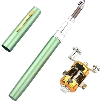 Rybářský prut Prut a naviják do kapsy - teleskopický prut - Zelený