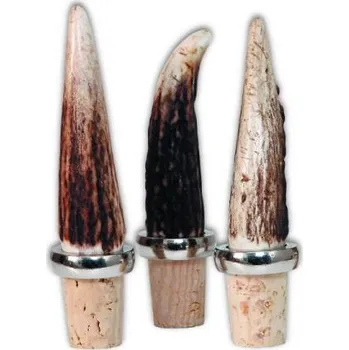 Zátka z jelení špice s kroužkem - nikl