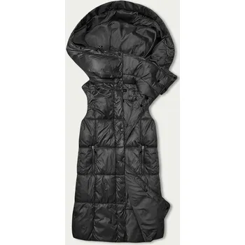 Dámská vesta Černá dámská vesta s kapucí - Elegantní střih W COLLECTION, odstíny černé S (36) i392_22396-46