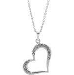 JSB bijoux s.r.o. Náhrdelník z bižuterní slitiny šikmé srdce osázené krystaly Swarovski Crystal