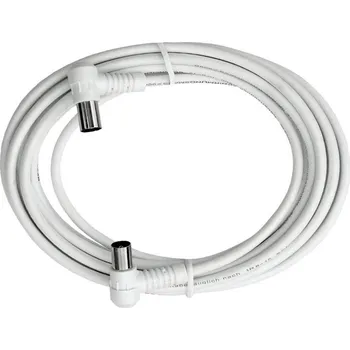 Elektrická zásuvka Axing antény kabel [1x anténní zástrčka 75 Ω - 1x anténní zásuvka 75 Ω] 2.50 m 85 dB bílá