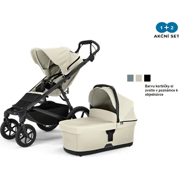 Kočárek Thule Urban Glide 4-wheel Soft Beige + hluboká korba (volitelná barva), Doprava ZDARMA