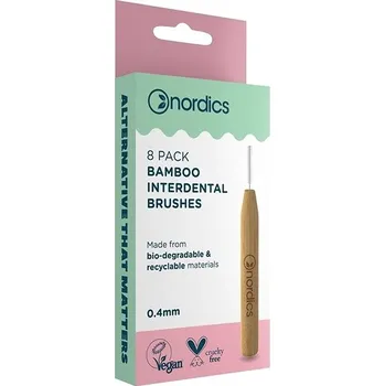 Mezizubní kartáček Nordics Bambusové mezizubní kartáčky 0,4 mm 8 ks hnědé