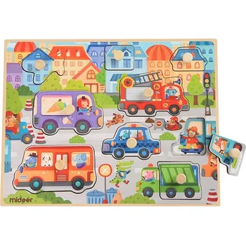 Puzzle Dřevěné puzzle s úchytkami - Mideer - Doprava
