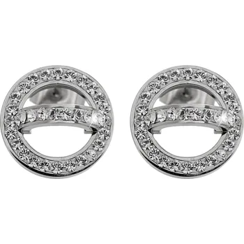 Náušnice JSB bijoux s.r.o. Ocelové náušnice puzety oblouček na kruhu s krystaly Swarovski Crystal