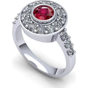 Prsten Prsten s rubínem a brilianty PK210019 Materiál: Červené zlato 14kt, Velikost: 56