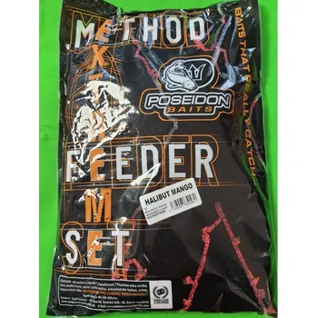 Návnadová surovina POSEIDON - Method Feeder set 800g + 200ml booster - HALIBUT-MANGO