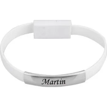 Náramek Náramek Unisex micro USB kabel bílý