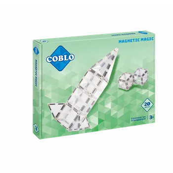 ostatní stavebnice COBLO - Magnetická stavebnice 20 dílů - průhledné