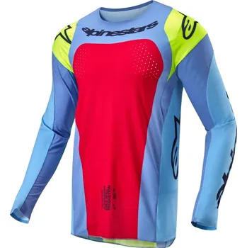 Moto bunda Dres TECHSTAR OCURI, ALPINESTARS (světle modrá/žlutá fluo/červená) 2024 L
