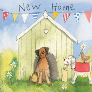 Přání v obálce Dog House, Pejsci od Alex Clark 14*14 cm (Přání s pejskem, pes)