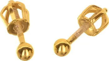 Náušnice Argento 66830 Pozlacené stříbrné náušnice - kulky, průměr 3 mm
