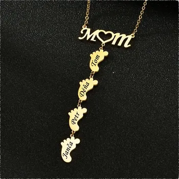 Náhrdelník Ocelový náhrdelník Mom 4 nožičky zlatý