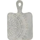 Šedé servírovací prkénko s malovaným ornamentem - 16*1,6*25 cm