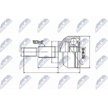 Hřídel nápravy Sada kloubu hnacího hřídele NTY NPZ-RE-034