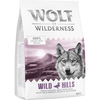 Krmivo pro psa 400g Wolf of Wilderness suché krmivo - "Wild Hills" - kachní