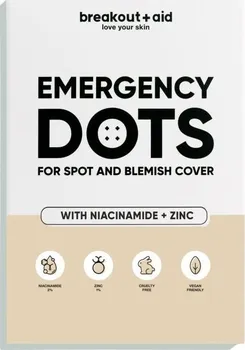 Léčba akné Breakout+aid Emergency Dots náplasti na lokální ošetření akné s niacinamidem a zinkem 72 ks