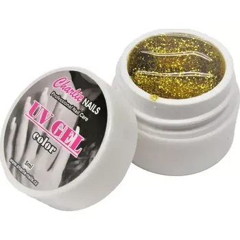 Charlie UV/LED gel 5ml - zlatý glitter č.436