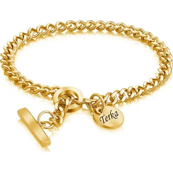 Náramek Dámský ocelový náramek Womanity zlatý